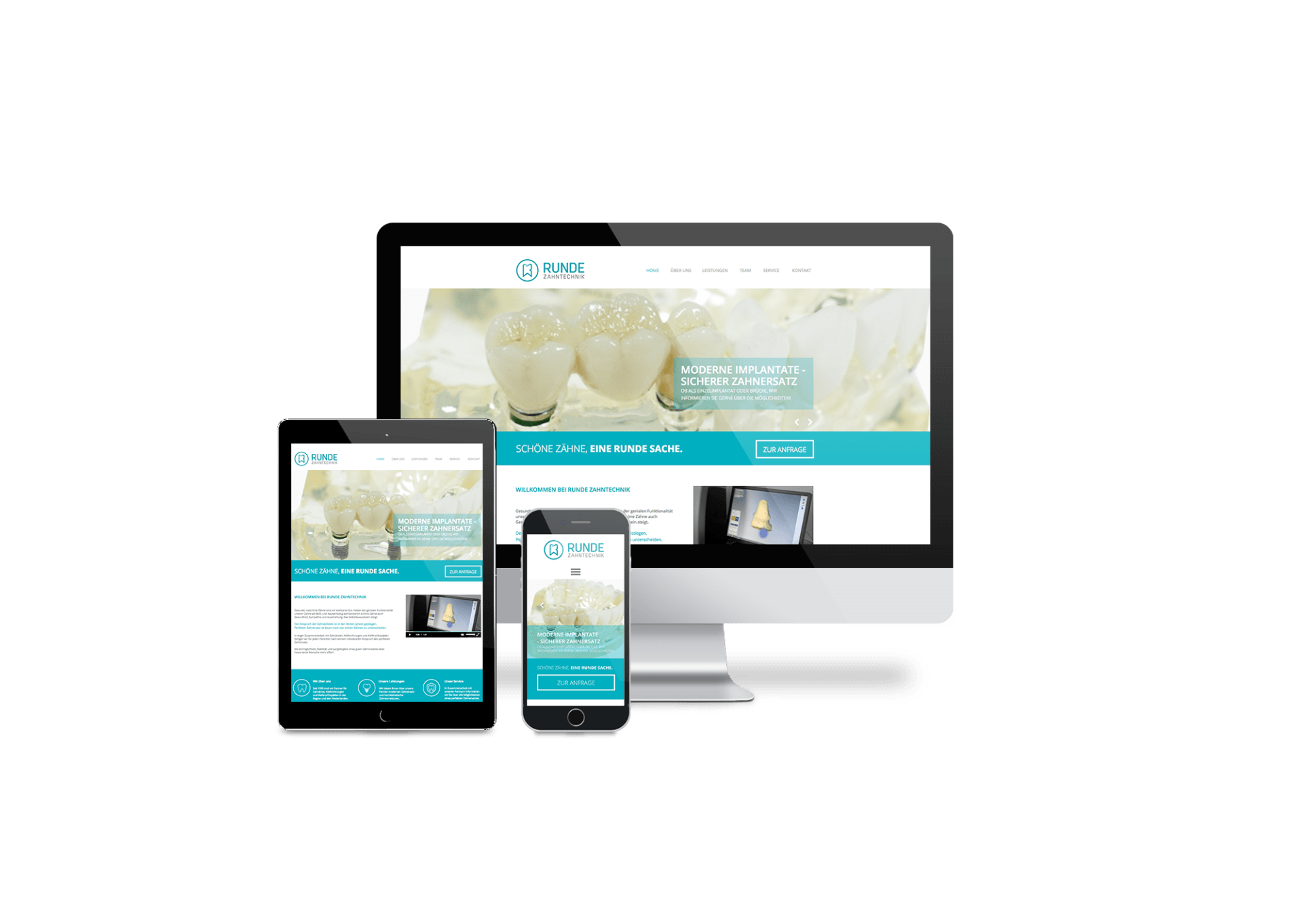 Auf einem Computer, einem Tablet oder einem Mobiltelefon wird eine Website angezeigt.