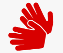 Icona con due mani rosse