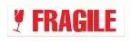 A red sign that says `` fragile '' on a white background.