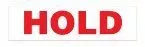 The word hold is written in red letters on a white background.