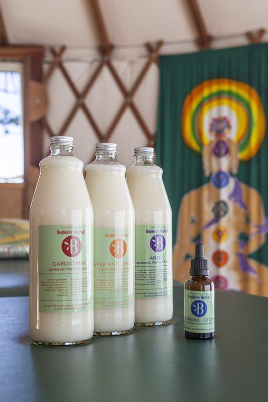 three bottles label printed