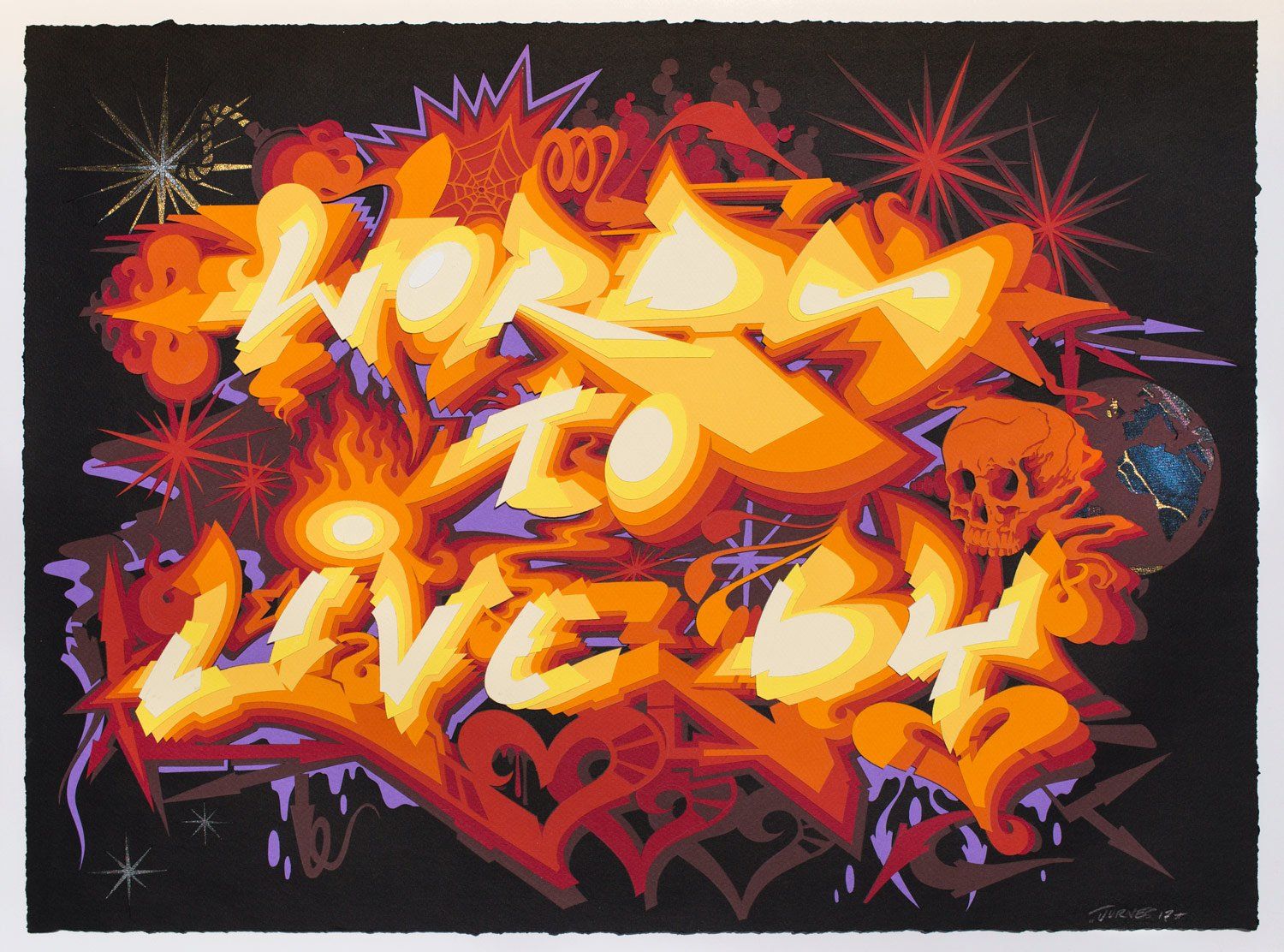jurne graffiti artist hand cut paper collage words to live by