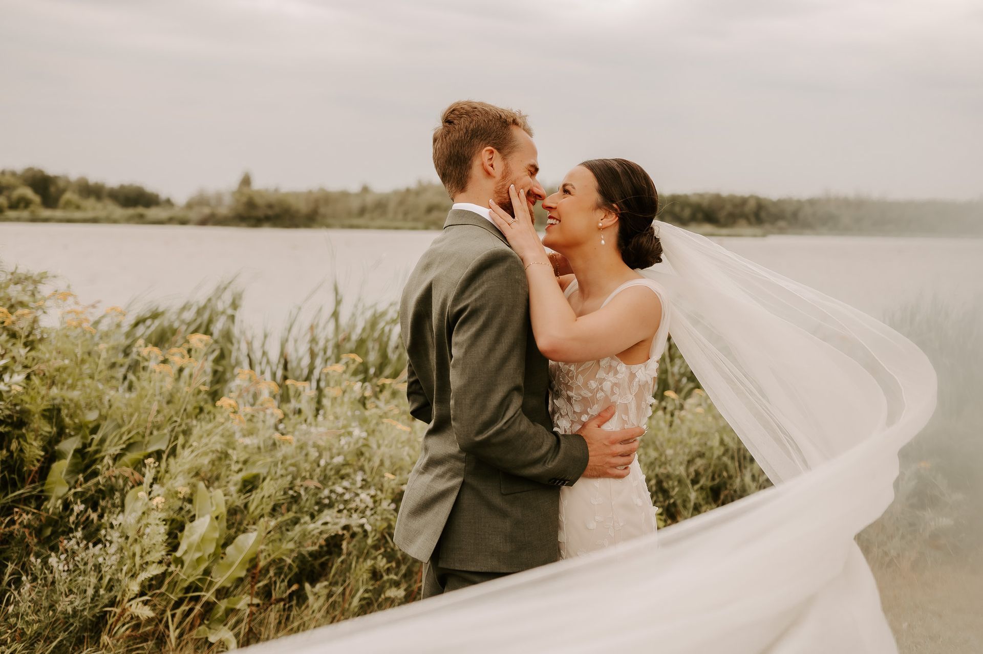 A wedding couple getting their photo taken - shayna fearn photography