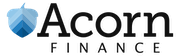 The logo for acorn finance has a blue acorn on it.