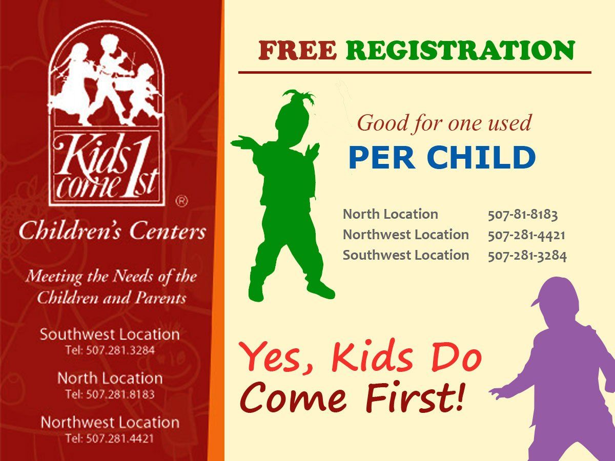 Kids Come 1st Children's Centers Coupon