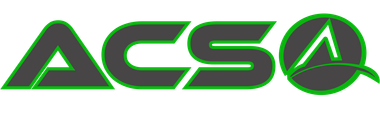A green and gray logo for ACS on a white background.