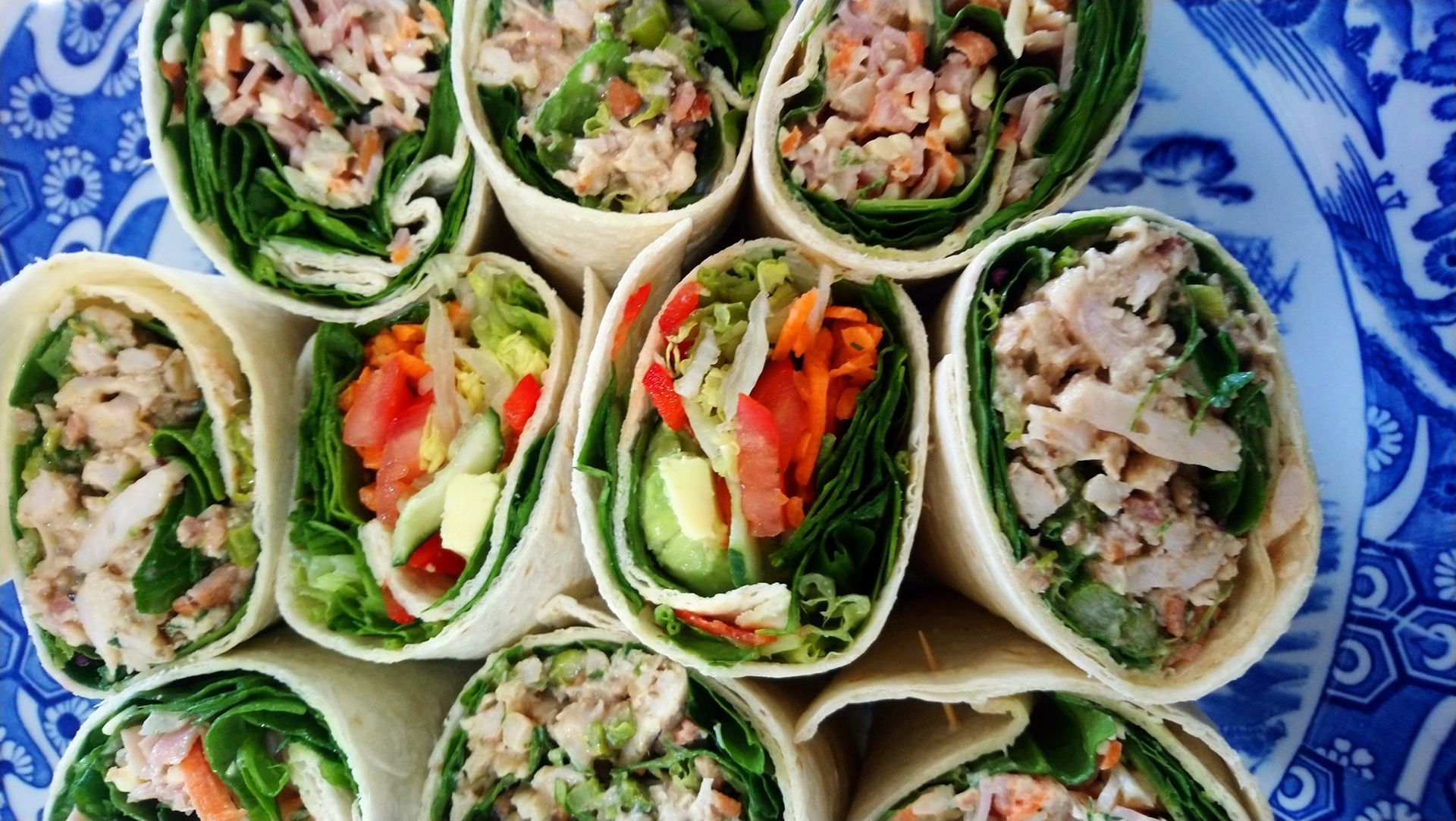There are many different types of wraps on the plate.