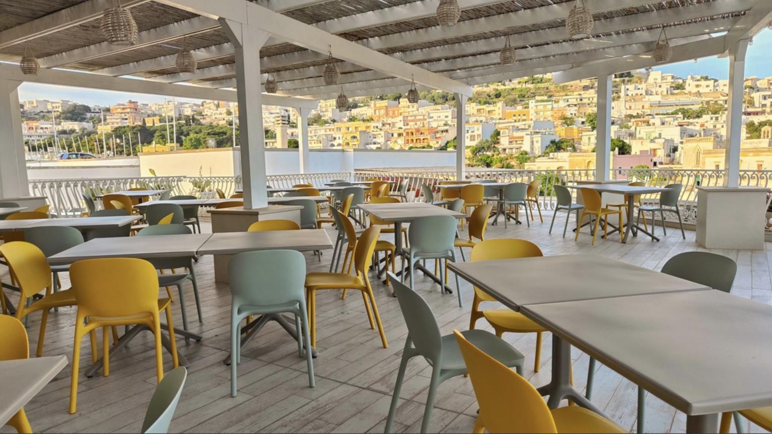 Outdoor Restaurant With Tables and Chairs — Creative Commercial Furniture in Cairns City, QLD