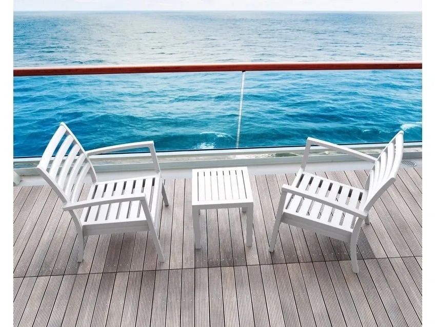 Two Chairs and a Table on a Deck Overlooking the Ocean β Creative Commercial Furniture in Cairns City, QLD