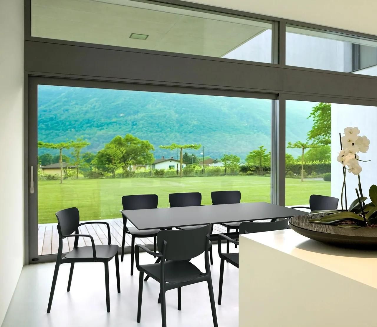 Dining Room With Large Windows — Creative Commercial Furniture in Cairns City, QLD