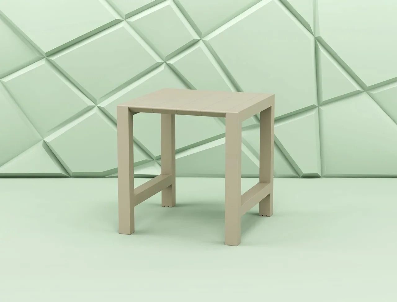 A Small Table in Front of a Wall With Squares on It β Creative Commercial Furniture in Cairns City, QLD