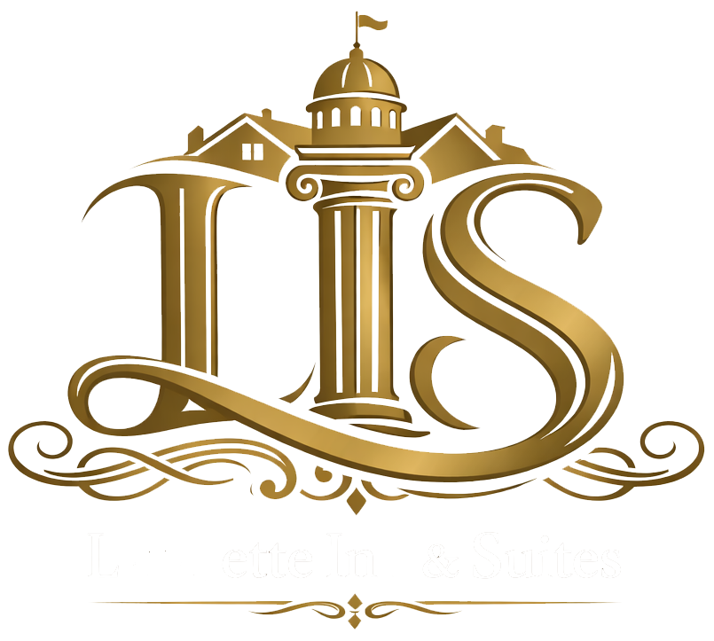 Gold logo with stylized 