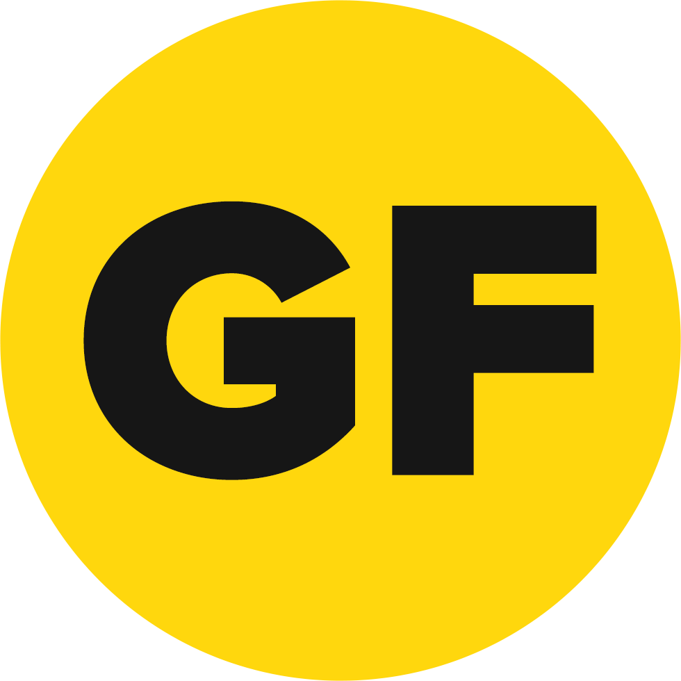 Gluten-Free badge with bold yellow and black text