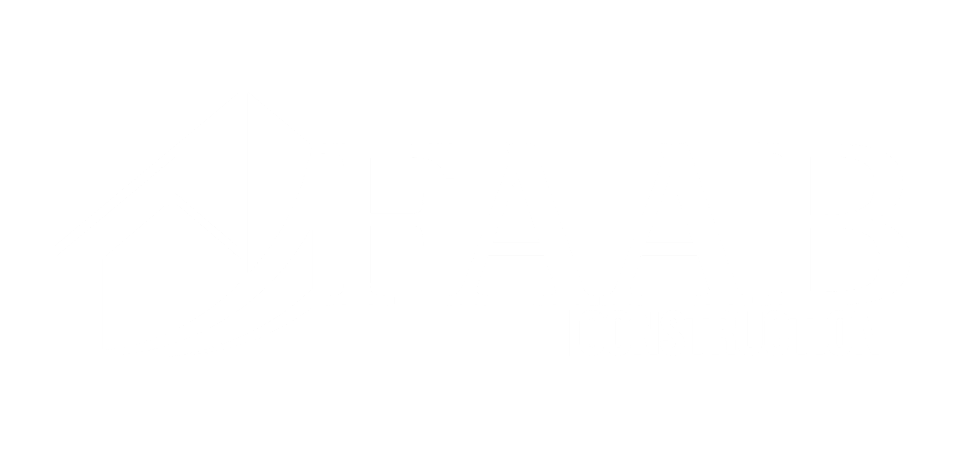 Graphique blanc d'un bâtiment stylisé avec des lignes verticales et une base rectangulaire, sur fond blanc.