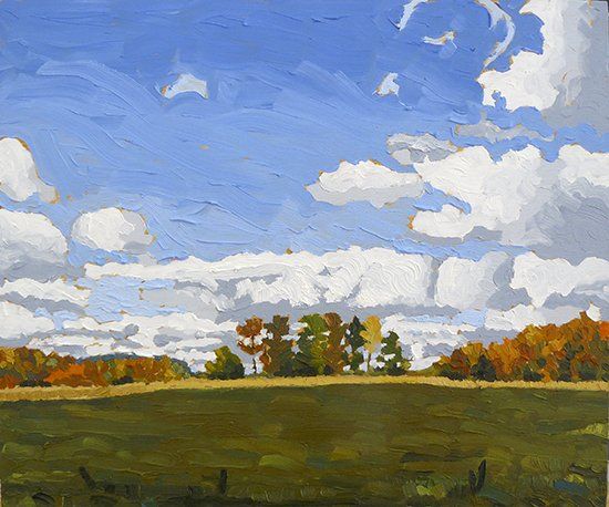 Almost home, fall day with clouds.