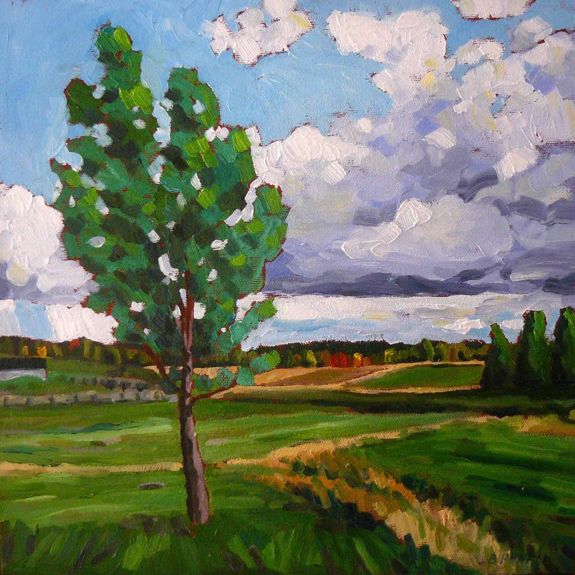 Along country roads painting.
