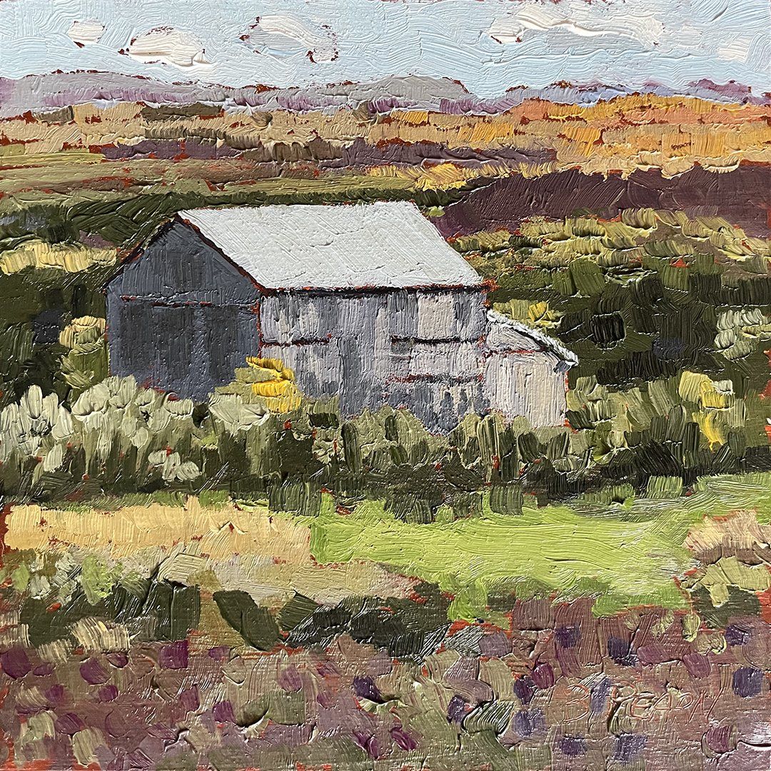 Colourful View landscape oil painting.