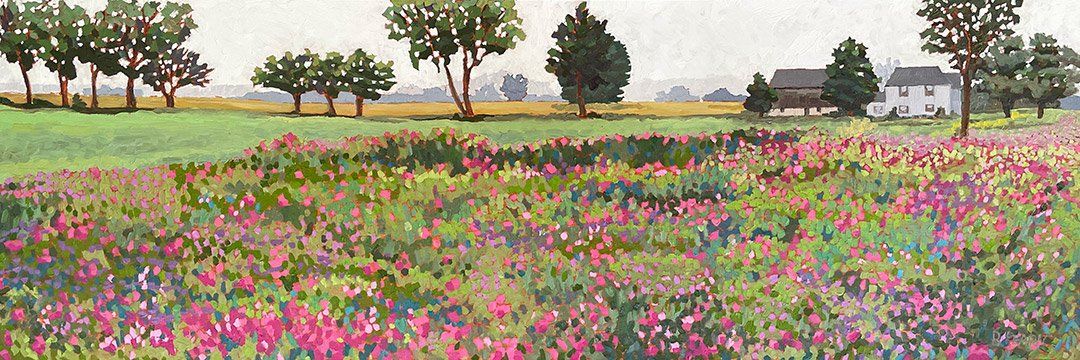 Sweet peas oil painting.