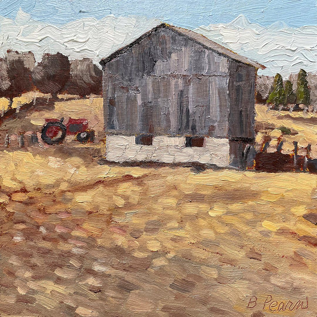 Waiting for Spring landscape oil painting.