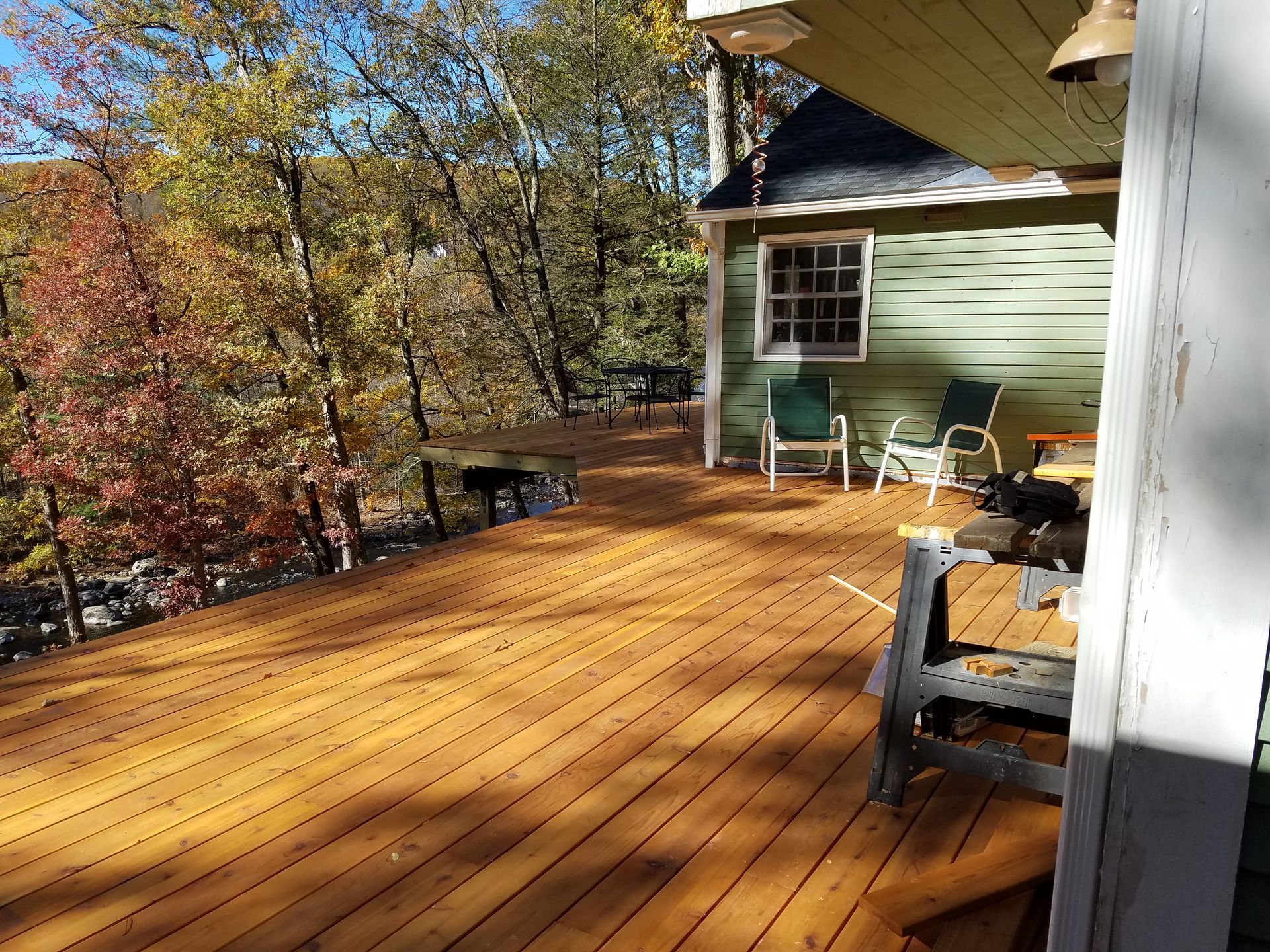 A deck installation​ in Glastonbury CT in progress - Exteriors of CT hard at work