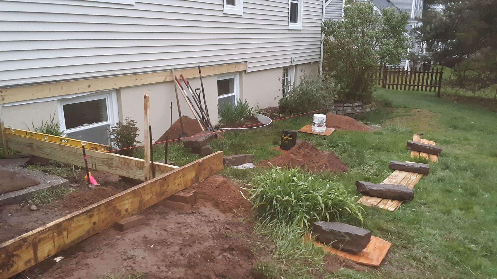 A deck installation​ in Glastonbury CT in progress - Exteriors of CT hard at work