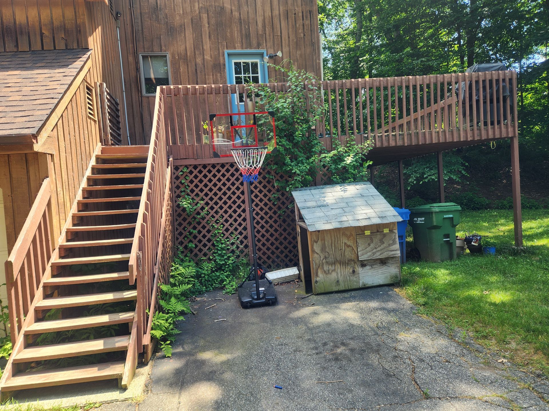 A finished deck construction and installation​ in Glastonbury CT by Exteriors of CT