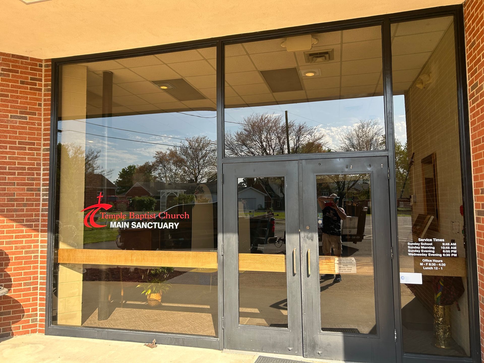 cleaned windows for a business