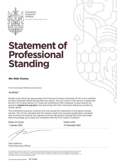 Statement of Professional Standing