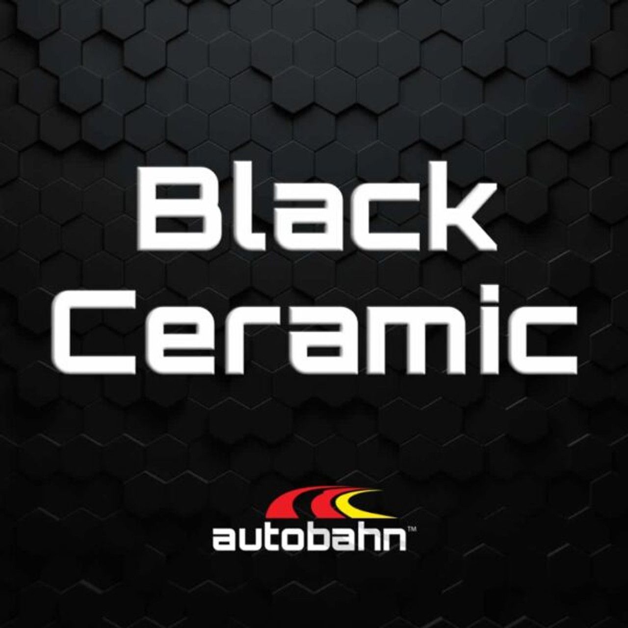 A black background with white text that says black ceramic