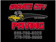 Granite City Paving Granite City Paving logo: red and white text with a paving machine silhouette on black background. Phone numbers below.