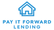 PIF Lending Logo in light blue with Pay It Forward written words and blue house outline