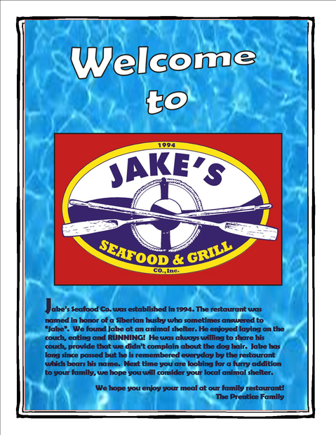 Jake's Menu