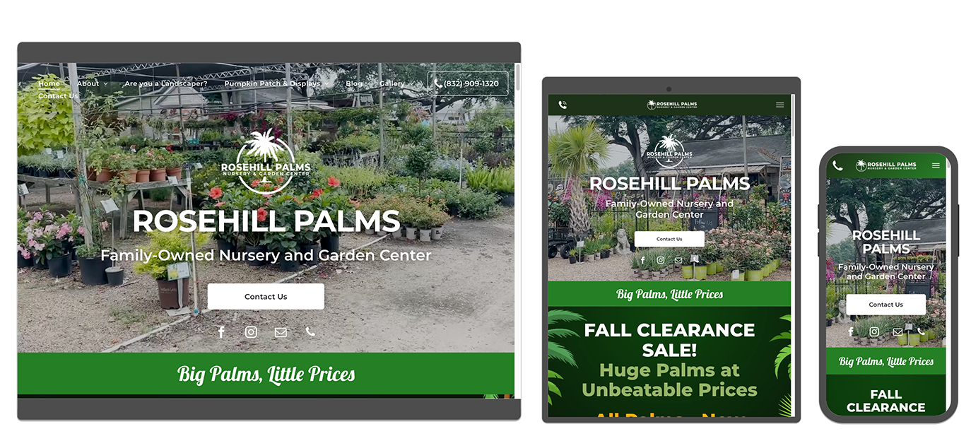 WSI Houston Responsive Web Design example (Rosehill Palms)