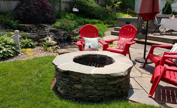 Round Outdoor Fire Feature — Red Lion, PA — Garden Creations LLC