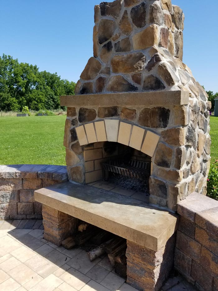 Outdoor Stone Fireplace — Red Lion, PA — Garden Creations LLC