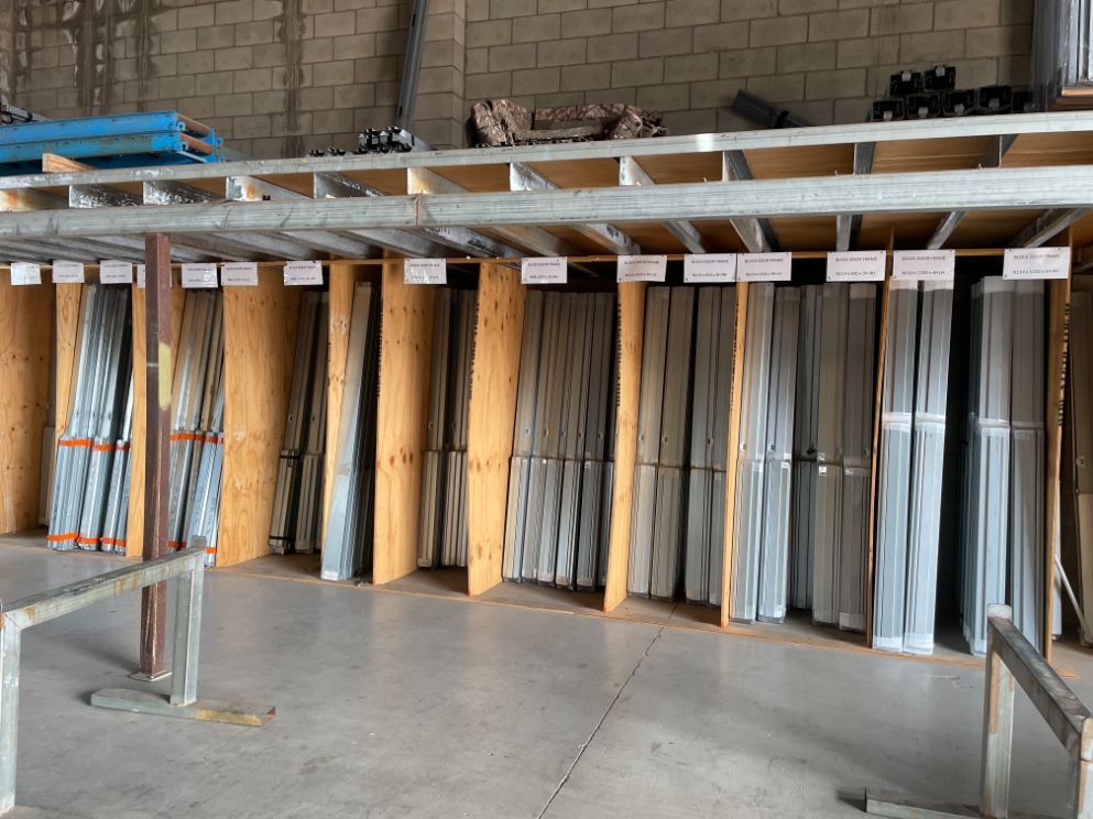 Metal Door Frames Stored in the Warehouse — Territory Timber and Hardware in Yarrawonga, NT