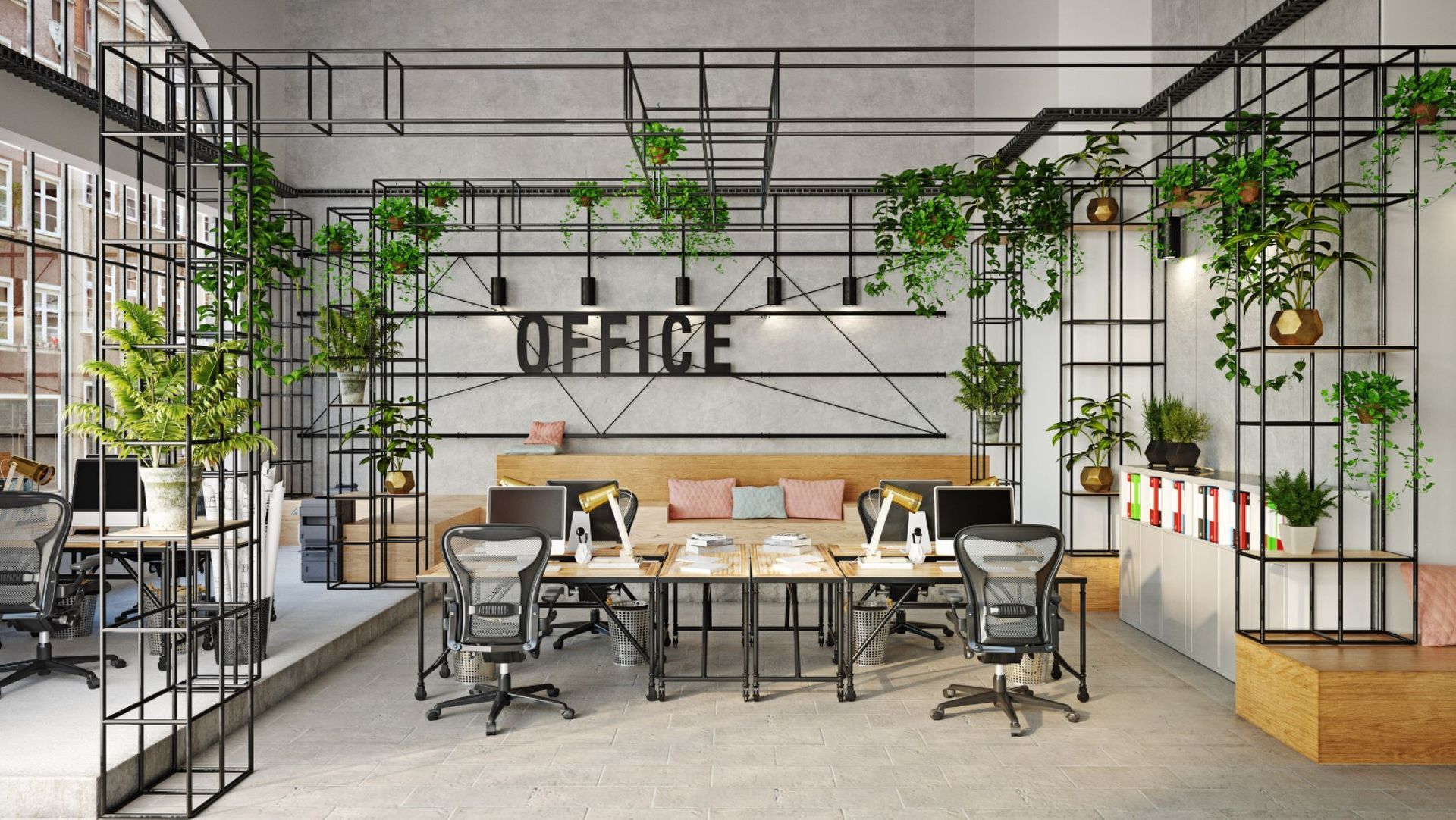 Bright Office with Plants | Furniture delivery by MaxxDelivery.ca