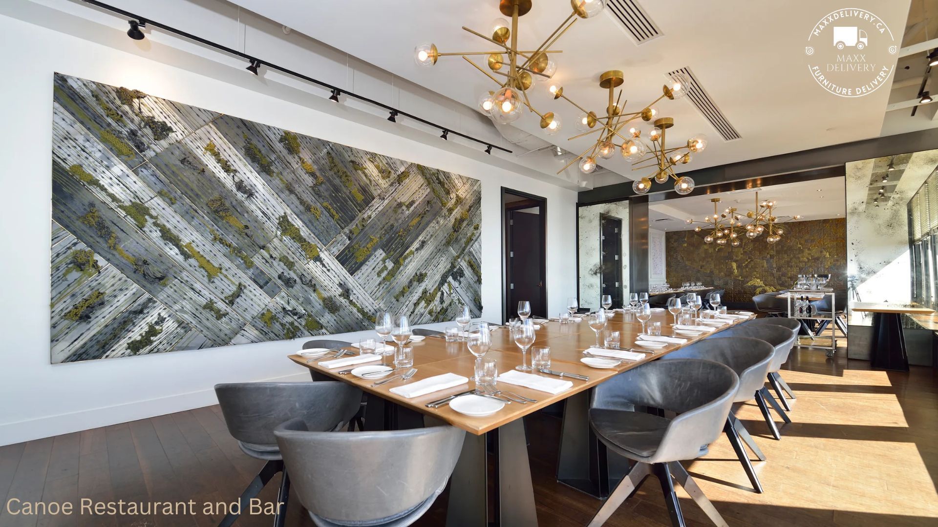 Dining Table at Canoe Restaurant and bar in Toronto - picture by furniture movers toronto