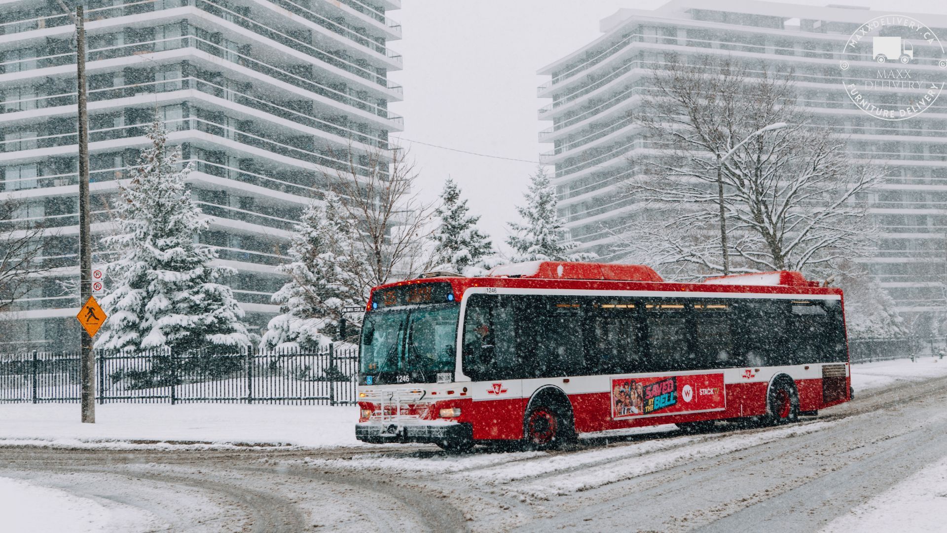 TTC  Bus in snow  transportin Toronto  -  Affordable winter movers and moving  services in Toronto 