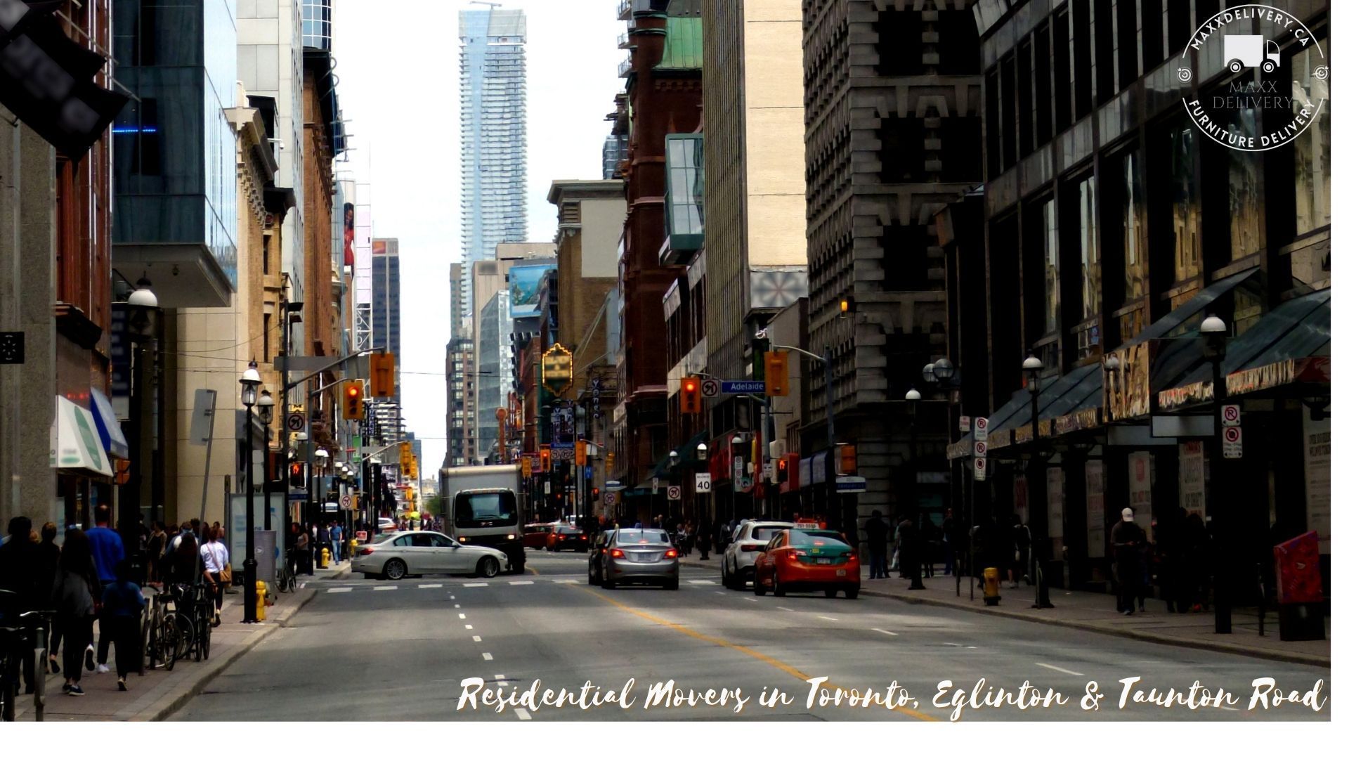 A picture of a busy street in toronto