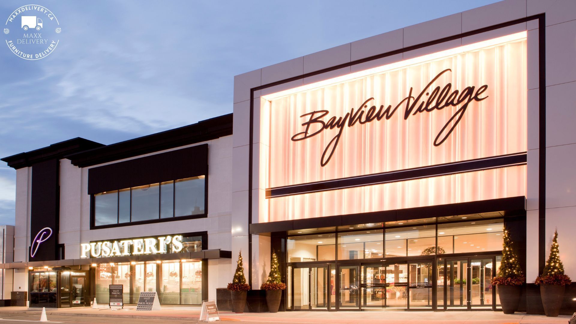 A building with a large sign that says bayview village