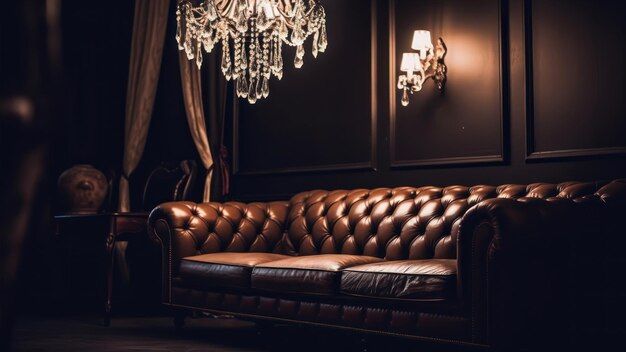 Genuine upscale dark brown leather couch - Furniture delivery by MaxxDelivery