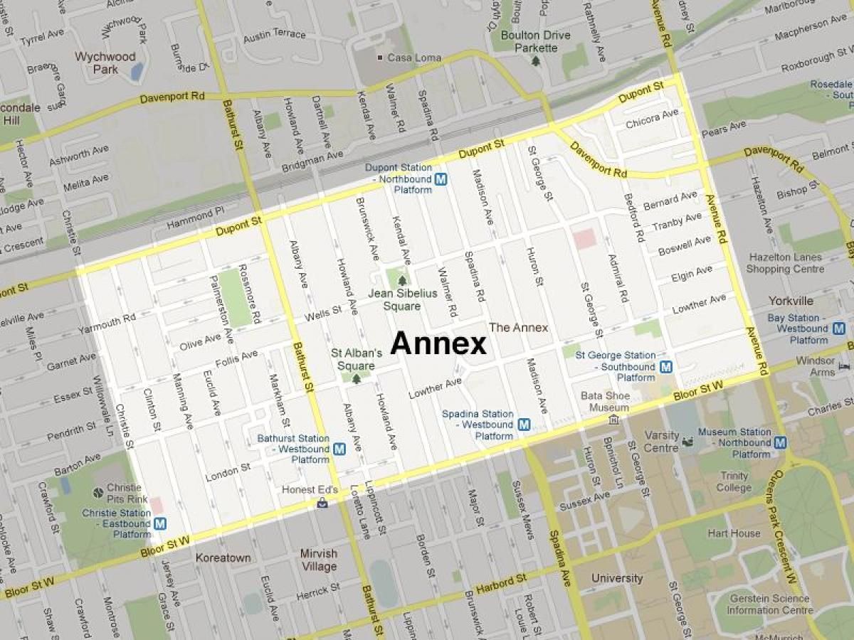 A map showing the annex area of a city