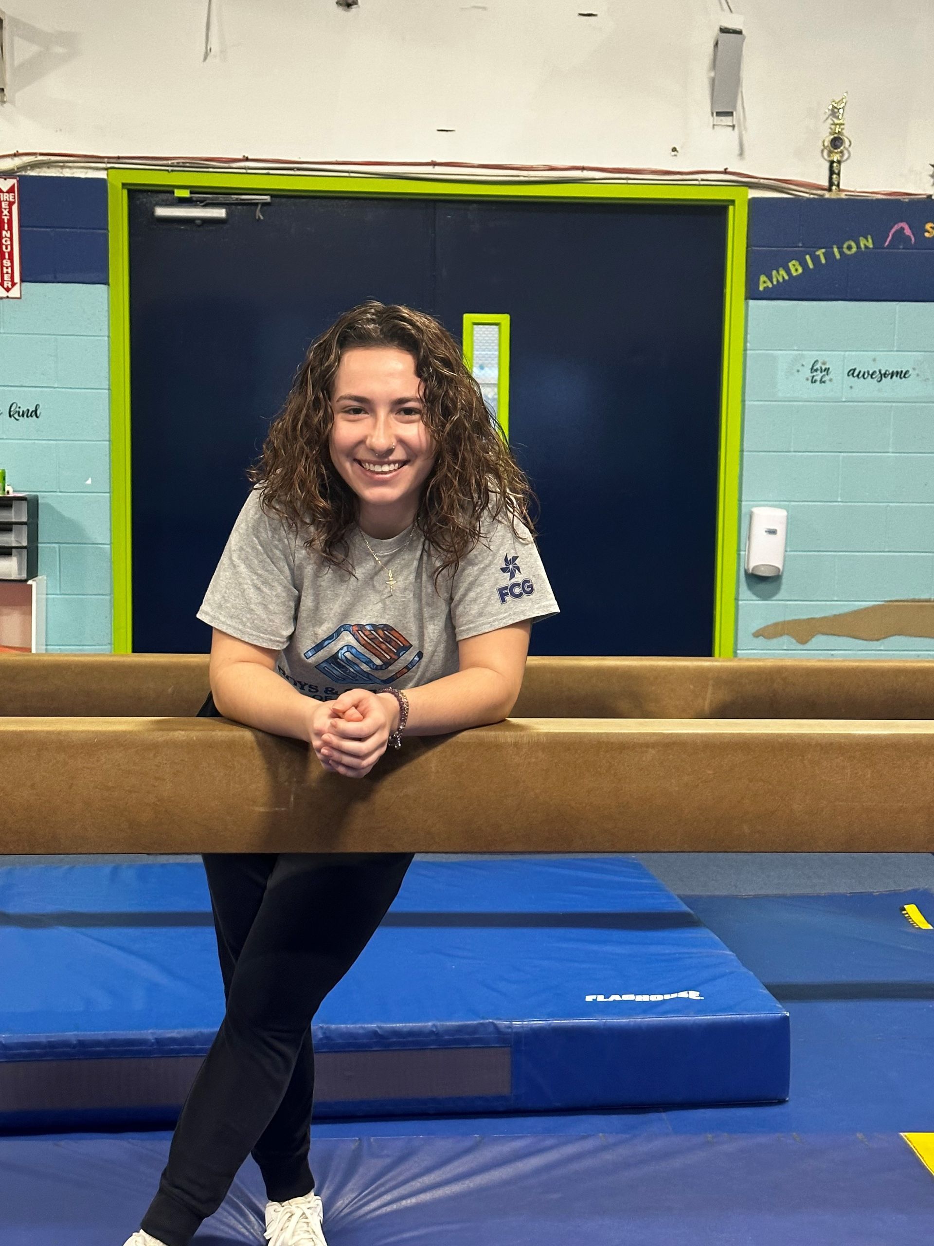 Hey! My name is Jules, I have been coaching for 3 1/2 years now. I was also a gymnast for 13 years and reached platinum. I am attending CCSU for Media Studies and Art and I love to play guitar, surf, and ski! 