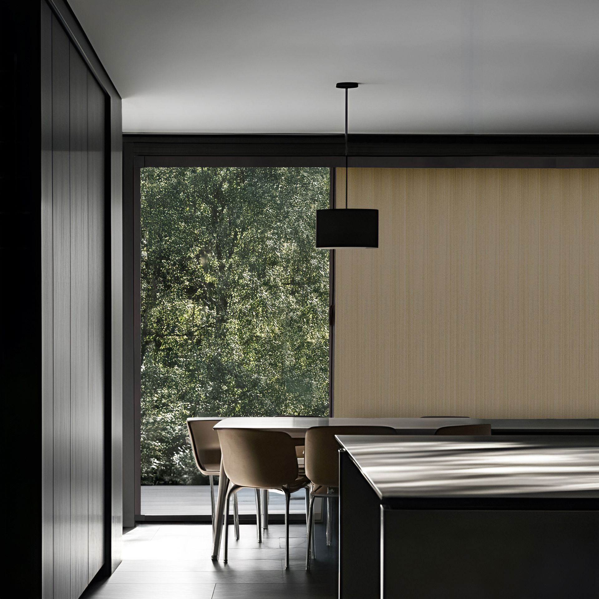 Blind Screen 100% blackout and thermal blind installed on bifold doors in Sheffield