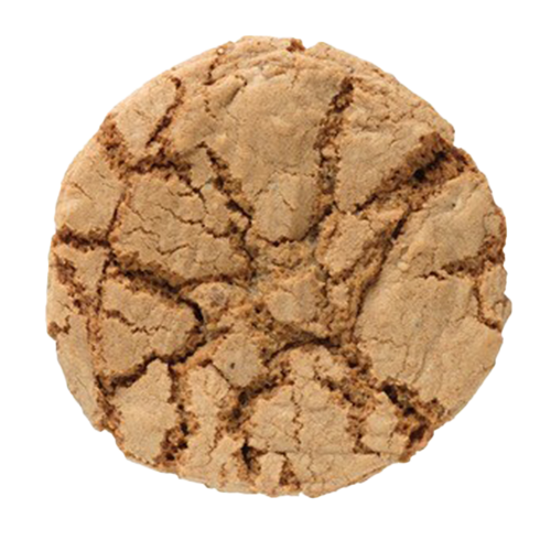 Een close-up van een gebarsten koekje op een witte achtergrond