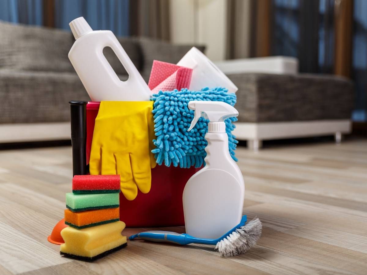 Selection of cleaning equipment used to clean houses in Gedling