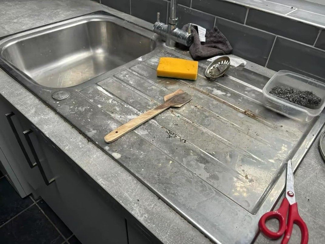 Squeaky Cleaners Nottingham before cleaning a kitchen sink in Eastwood