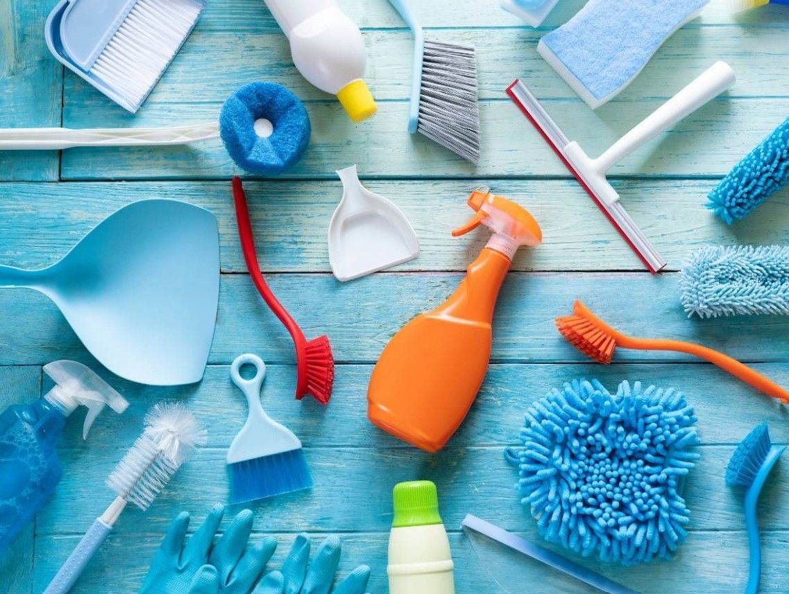 Cleaning equipment used to clean houses in East Bridgford