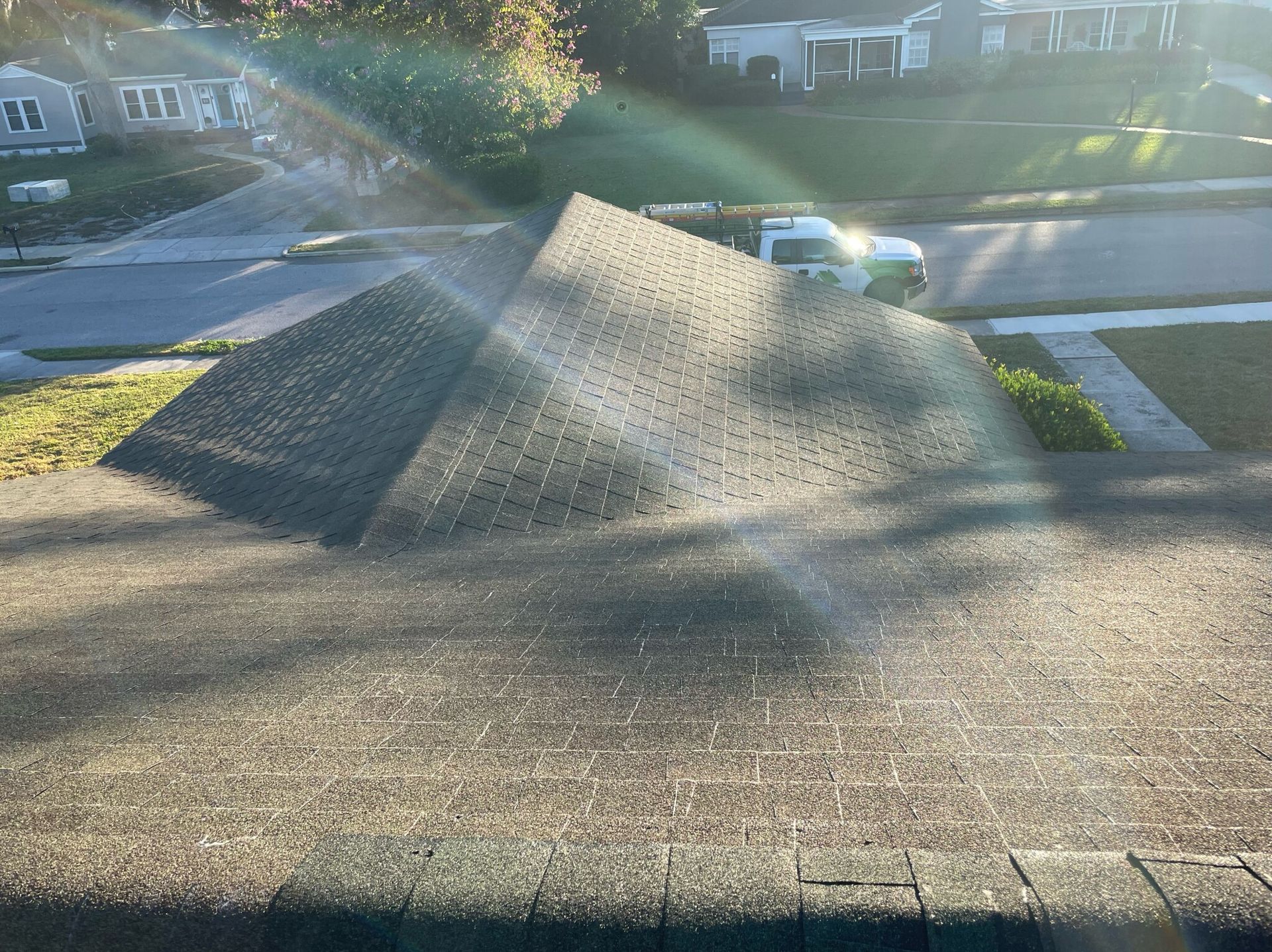 Rooftop in a newly constructed subdivision